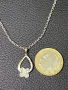 Бяло Злато синджир висулка медальон циркон zlaten 14 K 585 gold , снимка 7