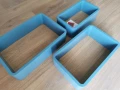 Стенни рафтове, етажерки, син, комплект от 3,, снимка 2