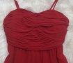 Червена рокля с тънки презрамки  - шифон , снимка 2