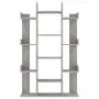 vidaXL Шкаф библиотека, бетонно сив, 86x25,5x140 см, инженерно дърво, снимка 4