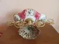 Фруктиера от порцелан и месинг, снимка 7