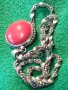МАРКОВО СРЕБЪРНО КОЛИЕ с СРЕБЪРЕН МЕДАЛЬОН СРЕБРО 925 ITALY с ЮВЕЛИРНО ШЛИФОВАН ЧЕРВЕН КОРАЛ 34928, снимка 18