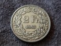 2 франка 1943 Швейцария СРЕБЪРНИ сребърна монета сребро, снимка 1 - Нумизматика и бонистика - 39975273