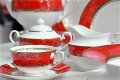 Костен порцелан - червен комплекти за чай и кафе за съдомиялна , снимка 4