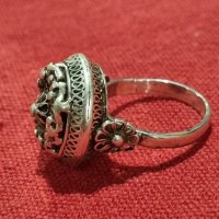 Възрожденски филигранен сребърен пръстен, снимка 5 - Антикварни и старинни предмети - 41937816