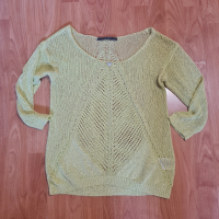 GUESS Los Angeles, оригинален дамски топ, цвят лайм / размер S,но по-скоро отговоря на М/, снимка 1 - Блузи с дълъг ръкав и пуловери - 44583477