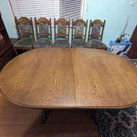 Трапезна маса (масив-Дъб) със 5 стола.. , снимка 5 - Маси - 44926598