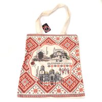 Сувенирна чанта, текстилна - тип пазарска - декорирана със забележителности от България 33см Х 37см, снимка 1 - Други - 44402901