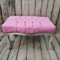 Табуретка - Класик L/розово и сребърно/, снимка 3 - Дивани и мека мебел - 41207922