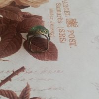 Стар пръстен със зелен камък , снимка 3 - Антикварни и старинни предмети - 35976272