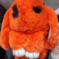 Оранжева чанта зайче от изкуствен косъм , снимка 1 - Чанти - 39048177