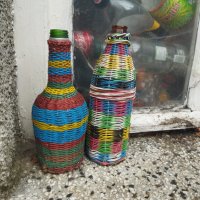 Плетени шишета за декорация на вашата градина , снимка 6 - Декорация за дома - 38750450