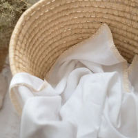 Babyly ленено одеяло пелена 100 х 100 см – бяло, снимка 2 - Спално бельо и завивки - 44747620