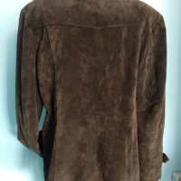 Дизайнерско палто тип блейзър "Marcel Clair" / голям размер от естествен велур , снимка 4 - Палта, манта - 36235690