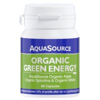 AquaSource Зелена Енергия - органични водорасли, спирулина и органична алфалфа  60 капсули, снимка 1 - Хранителни добавки - 41118919
