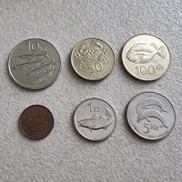 Монети. Исландия.  0.10, 1, 5  10, 50 и 100 крони. 6 бр., снимка 1 - Нумизматика и бонистика - 42314837