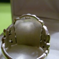 Масивен старинен сребърен пръстен, снимка 2 - Пръстени - 44365468