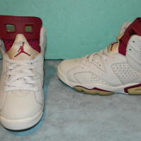 кецове Nike Air Jordan 6 Retro Maroon (2015)  номер 40,5 - 41 , снимка 4 - Кецове - 36333895