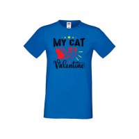 Мъжка тениска Свети Валентин My Cat Is My Valentine 1, снимка 1 - Тениски - 35715778