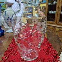 Красива голяма антикварна кристална ваза рязан кристал , снимка 2 - Антикварни и старинни предмети - 41489685