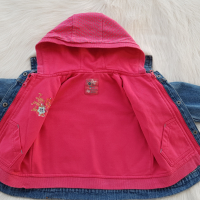  Детско дънково яке с подплата суичър 2в1 размер 9-12 месеца, снимка 17 - Бебешки якета и елеци - 44923103