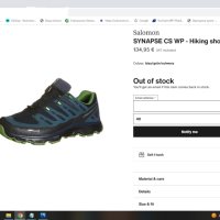 SALOMON SYNAPSE CS WATERPROOF Hiking Shoes EUR 39 1/3 / UK 6 обувки водонепромукаеми - 443, снимка 18 - Маратонки - 41844091