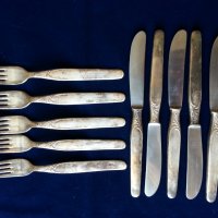 Solingen / Солинген оригинални посребрени прибори : 6 ножа и 5 вилици, тежки, солидни, снимка 2 - Други ценни предмети - 33821086