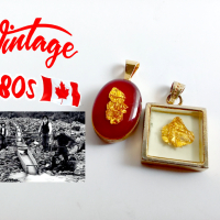 винтидж позлатена висулка със Самородно злато , снимка 1 - Антикварни и старинни предмети - 44688710