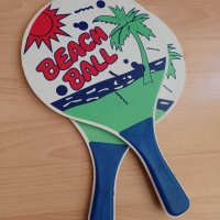 комплект дървени палки за плажна топка, снимка 1 - Други спортове - 41265018
