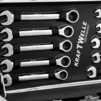 22бр. Прави звездогаечни тресчотъчни ключове Kraftwelle 6-32mm в куфар, снимка 2 - Куфари с инструменти - 41163951
