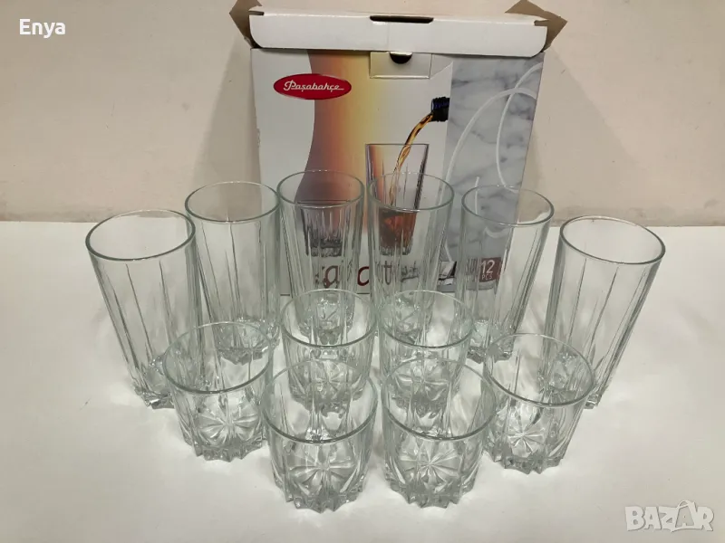 Комплект от 12 чаши - 6 чаши за аперитив и 6 чаши за безалкохолно - НОВИ !, снимка 1