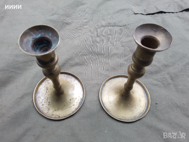 Бронзов свещник 2 бр, снимка 1
