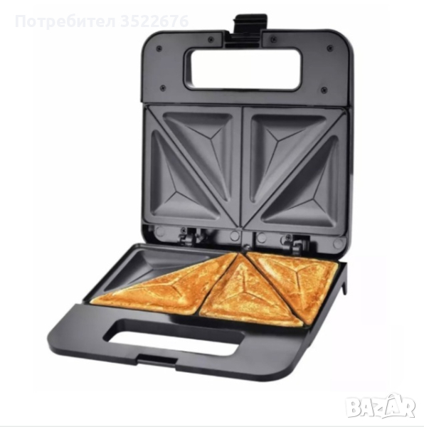 Тостер-сандвич Esperanza EKT010 Parmigiano, 1000W, триъгълник, Черен или бял, снимка 1