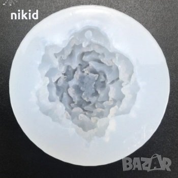 Цъфнала Роза Божур Цвете силиконов молд форма за декорация и украса торта фондан шоколад, снимка 1