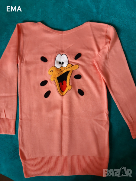 Пуловер с обемна апликация/Жилетка къса лека НОВИ, снимка 1