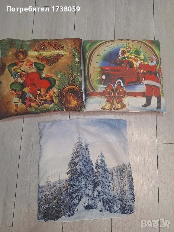 Две коледни възглавнички плюс калъвка., снимка 1