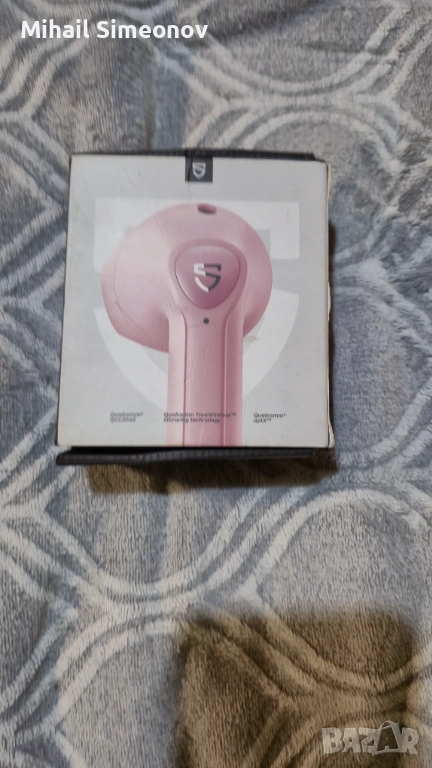 Безжични слушалки Soundpeats Air2, Bluetooth V5.2, розови, 17.3x17.7x33.9mm, снимка 1