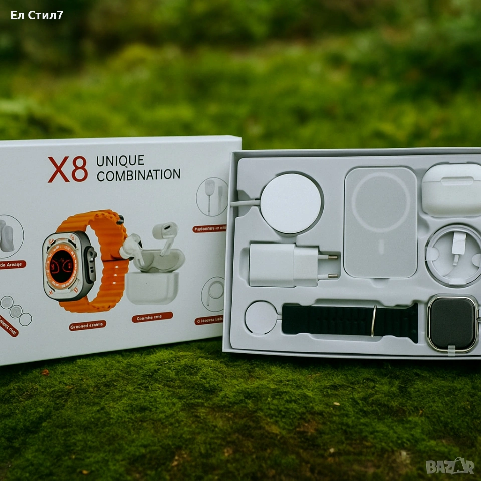 Комплект часовник,слушалки,зарядно , снимка 1