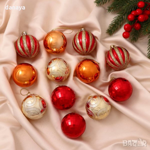 2516 Комплект коледни топки за елха, 12 броя, снимка 1