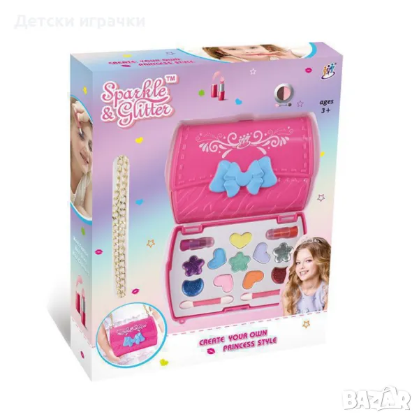 Детски комплект гримове в чанта с дръжка, сенки , снимка 1