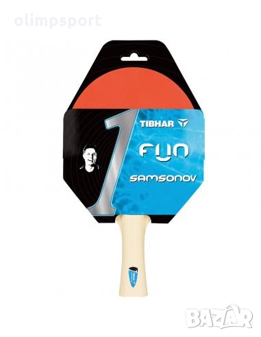 хилка за тенис  на маса нова tibhar fun samsonov черна,червена гладки гуми 1.5мм ракета за комплексн, снимка 1