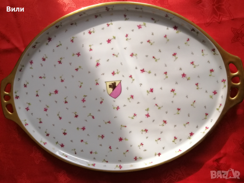 Антикварен порцеланов поднос от 1944 г, снимка 1