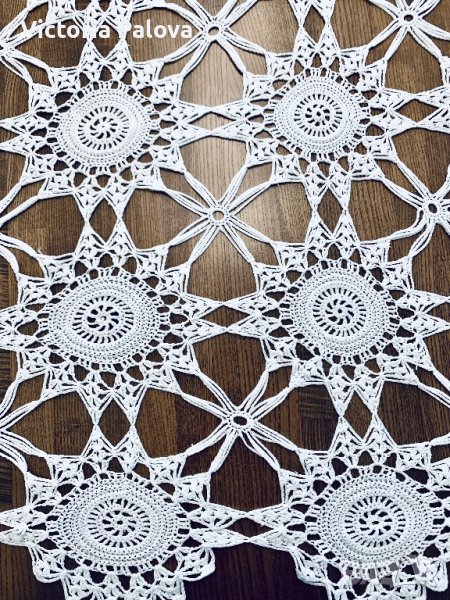 Прекрасна дълга покривка ръчно плетиво, снимка 1