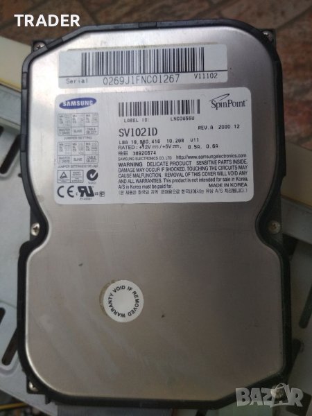 Samsung Spin Point SV1021D Hard Drive хард диск, снимка 1