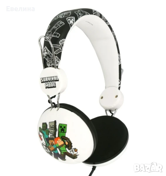 Слушалки OTL Technologies - Minecraft Teen Dome, бели, снимка 1