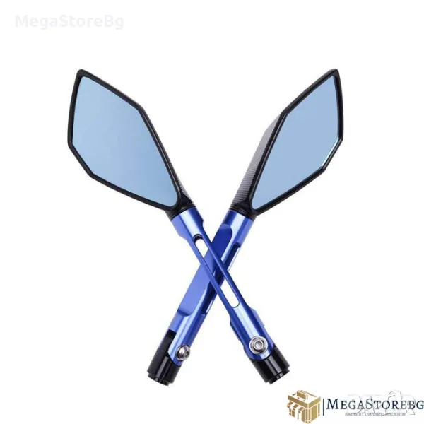Огледала за мотор - 304 - 2бр/к-т - Синьо, снимка 1