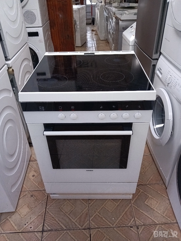 Свободно стояща печка с керамичен плот Сименс Siemens с две години гаранция!, снимка 1