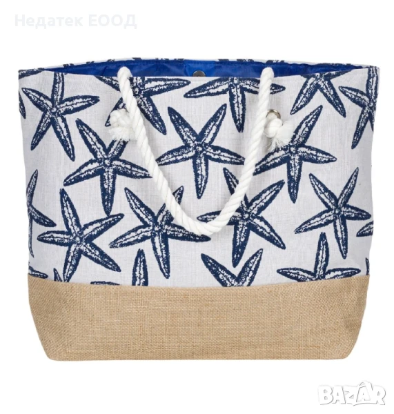 Плажна чанта с дизайн на морска звезда, 57x34x42см., снимка 1