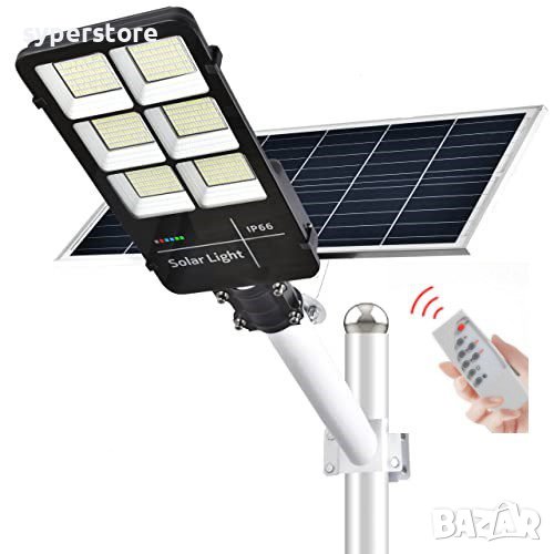 Лампа, Улична соларна лампа, градинска, прожектор Digital One SP00816-300W соларен панел,водоустойчи, снимка 1