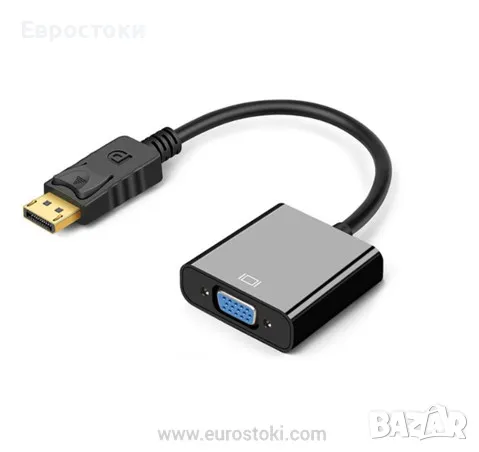 Display Port към VGA адаптер 1080P, преходник DP мъжки към VGA женски, снимка 1